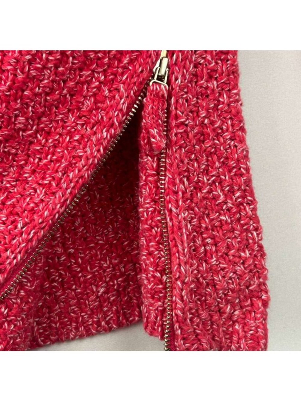 Talbots Womens Petites Sweater Hot Pink Side Zip Chunky Knit Pullover NWT - Picture 14 of 16